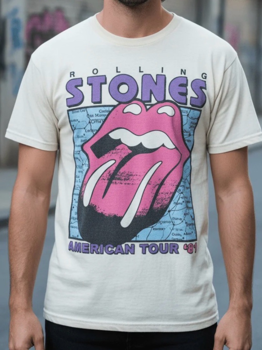 NWOT Rolling Stones White Short Sleeve graphic Tee. Men size XL